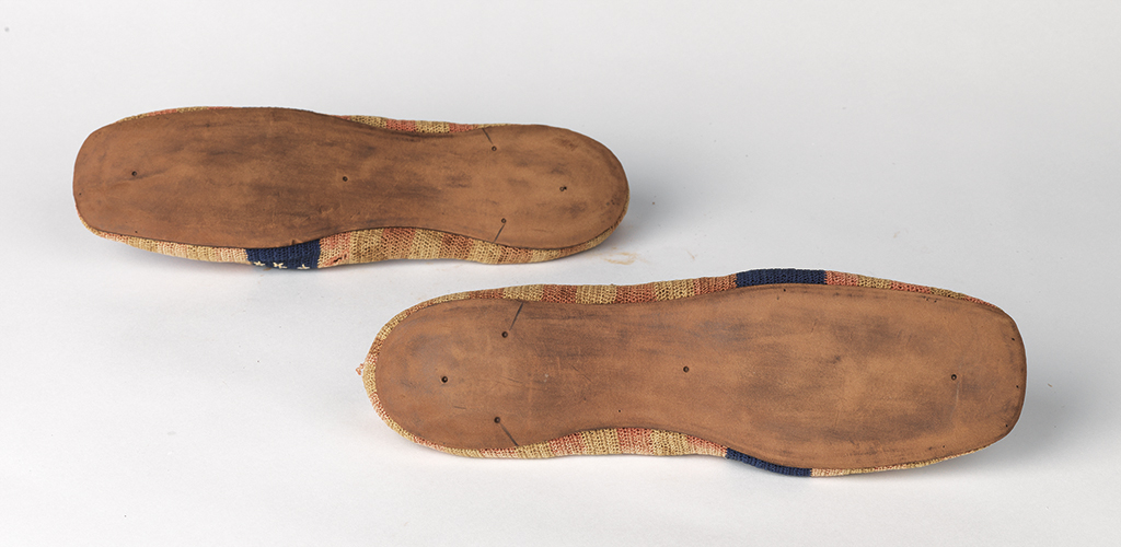 (WOMEN.) Pair of slippers said to be made by Elizabeth Keckley for cabinet member Gideon Welles at the time of Lincolns second inaugur